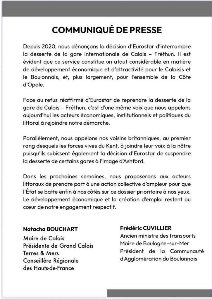 Calais-Fréthun joint statement