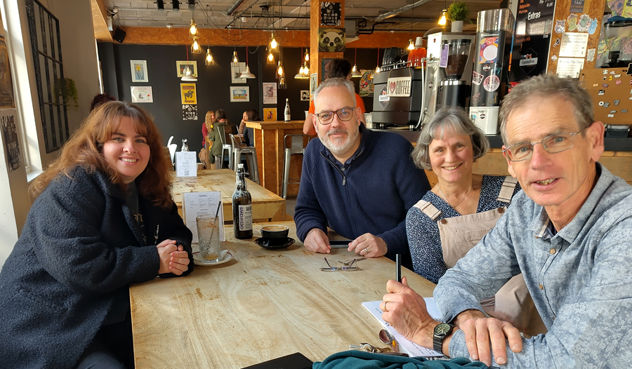 BBET core group enjoying coffee